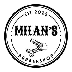 Milan's barbershop logo